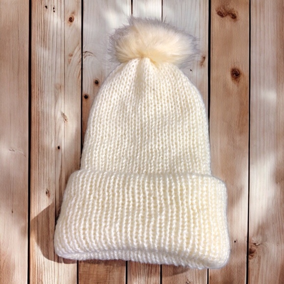 Hand-Knit Alpaca Blend Beanie with Removable Faux Fur Pom Pom Hat main image 8